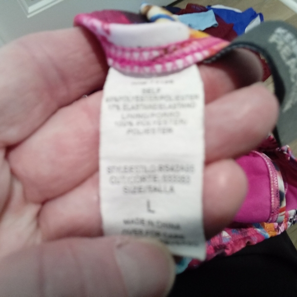 Kenneth Cole Reaction Feather Floral Animal Print Colorful Bikini Set Size L - Picture 9 of 14